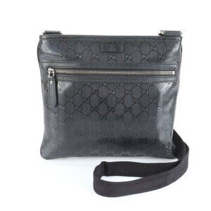 Gucci GG Imprime leather shoulder bag crossbody messenger black